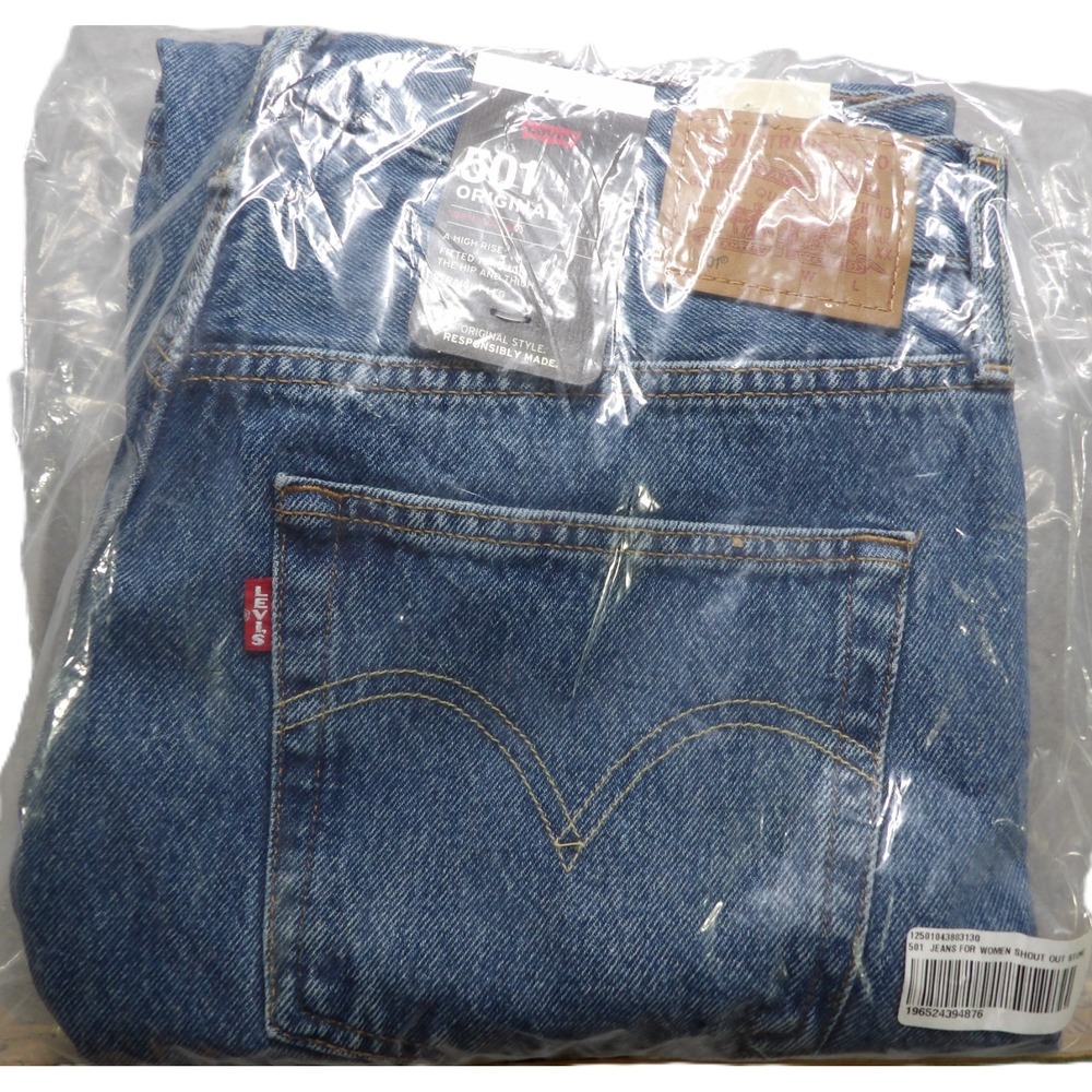NWT Levi 501 Premium Jeans Women 31x30 Blue Denim High Rise Straight Leg Casual